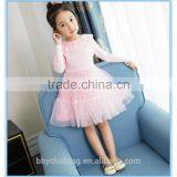 2017 New Arrival Long Sleeve Girls Dresses Velour Baby Clothes Cotton Lace Knee-Length Flower Cute Dress thumbnail-4
