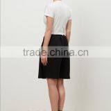 Wholesale Loose Fit Wide Leg Open Women Black Rib Custom Sweat Shorts thumbnail-3
