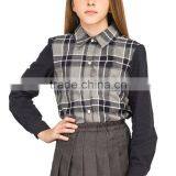 Bospoke Autumn Middle School Uniform Plaid Flannel Shirt thumbnail-2