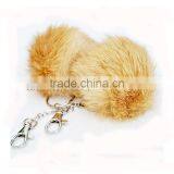 CX-R-36 Wholesale Fur Key Ring Real Rabbit Fur Balls thumbnail-6