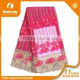 FL1213-4 100% Polyester Embroidery and Beaded French Laces Fabric thumbnail-1