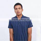 Wholesale New Design Jersey Fabric Polo Shirt Vertical Striped Polo Shirt Custom thumbnail-3