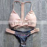 2016 Sexy Women Beach Bikini Swimwear Print Bandage Bikini Swimsuit Bathing Suit 2Piece thumbnail-2