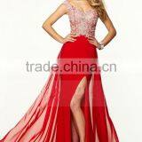 2016 Off The Shoulder Prom Dresses See-Through Beaded Bodice Chiffon thumbnail-4