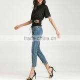 2017 Cotton Lace Up Women Short Sleeve T-Shirts thumbnail-2