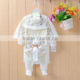 Wholesale Cartoon Footed 100% Cotton Baby Clothes Romper Set thumbnail-1