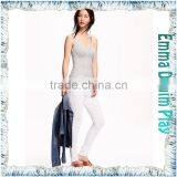 Top Style Simple Design High Quality Grey Fabric Slim Fitness Womens No Sleeves Tank T-Shirts thumbnail-1
