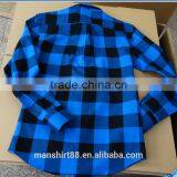 100% Cotton Royal Blue Big Plaid Flannel Shirt thumbnail-4