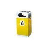 High Quality Yellow Outside Metal With Powder Covered Garbage Dustbin