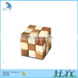 Many shapes 3d wooden puzzle, can both straight and bend snake wooden puzzle
