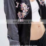 Wholesale Custom Satin Embroidered Bomber Jacket for Women thumbnail-4