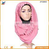 2018 Spring New Arrival Solid Color Print Scarf Hijab thumbnail-3
