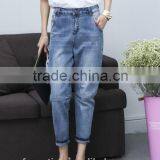 women washed harem jeans pants