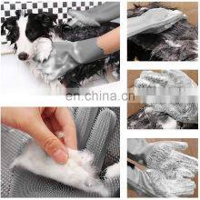 Pet Hair Removal Gloves Magic Silicone Scrubber Cleaning Gloves Pet Grooming Gloves For Fruit Vegetable Dogs Cats thumbnail-4
