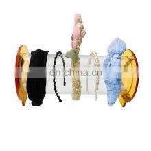 Golden Acrylic Scrunchy Hair Bands Bracelets Display Hair Tie Organizer Stand for Teen Girls Women Gifts thumbnail-4
