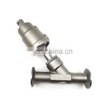 SS304/316L Sanitary Flange Angle Seat Valve With Stainless Steel Pneumatic Actuator thumbnail-1