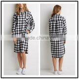 2015 China Manufacturer Customized Ladies Plaid Fashion Shirtdress thumbnail-1
