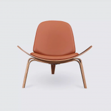Design Tripod Armchair in Cognac Full Grain Leather and Rosewood – Carl
