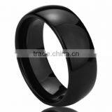 8MM Titanium Comfort Fit Wedding Band Ring Black High Polished Classy Domed Ring