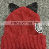 Hot Selling Super Star Rihanna Same Style Lace Cat Ear With Jewelry Embroidery Ladies Hat thumbnail-5