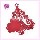 2016 New Design Laser Cut Paper Fashion Happy Christmas Wine Glass Place Card JK-74 thumbnail-2