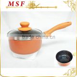 press aluminum ceramic orange marble coating milk pan for easy cleaning