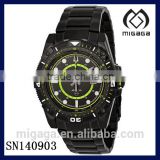 Strong luminous glow black plated watch for men/Marine Black Ion-Plated Stainless Steel Mens Watch