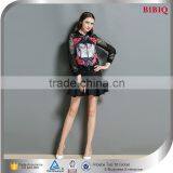 Fashion Black Stain Printed Long Sleeve Lady Casual Dress thumbnail-1