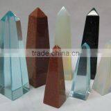 Nature Stone Blue Glass Pyramid Jewelry Beads thumbnail-1