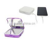 Beauty Slim Portable Folding Lighted Pocket Mirror With Power Bank for Travel thumbnail-3