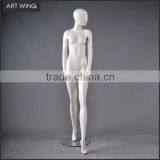 Glossy White/black Full Mannequin Female With Wooden Arms thumbnail-5