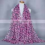 Fashion heart print muslim lady scarf