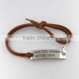 Personalized Leather Bracelets Personalized Bracelets With Engraved Alloy Charms thumbnail-4