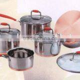9pcs Set Stainless Steel Copper Bottom Prima Cookware Pan