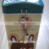 Promotional OEM Welcomed Rectangular Coin Bank Tin With Lock