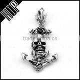 Best selling fashion stainless steel vintage Europe anchor skull pendant