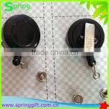 Customized White Round Metal Retractable Badge Reels Alligator Clips