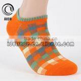 Women Colorful Stripe Orange Custom Design Socks Men Cotton Colored Ankle Socks