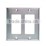 2 GANG Decorative Switch and Duplex Receptacle Wall Plate Stainless Steel thumbnail-1