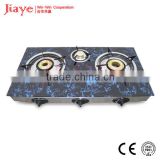 India market glass panel gas stove/ portable 3 burner gas stove with best price JY-TG3014