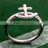 Silver Tone Thin Stainless Steel Anchor Ring
