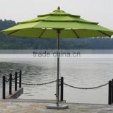 Malaysia Editha 7 star hotel garden water proof solar outdoor 3.5 MM Green steeless patio umbrellas                        
                                                Quality Choice