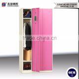 Pink 3 Door Gym Wardrobe Steel Almirah thumbnail-1