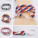 Leather Rope Stainless Steel Gold Anchor Bracelet/Hook Bracelet Anchor Wholesale thumbnail-5