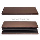 Faux Leather Folding Ottoman Storage Shoe Bench Armless, Chocolate 43.3"x15"x15" thumbnail-6