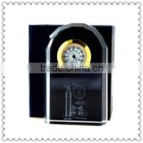 Engraved Arch Clear Crystal Clocks For Travel Gift