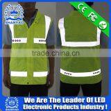 2016 Hot Selling LED Fluorescent Green Refletive Waistcoat For Road Safety At Night thumbnail-4