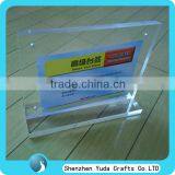 Custom Handmade Acrylic Label Holders Clear Magnet Acrylic Menu With Base for Restaurant Cheap