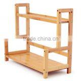 BH015 Two Layers Material Bamboo Kitchen Spice Rack Storage Rack thumbnail-2