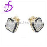 925 Silver Gold Plated Earring Pave Setting Zircon Stud Earring Wholesale thumbnail-1